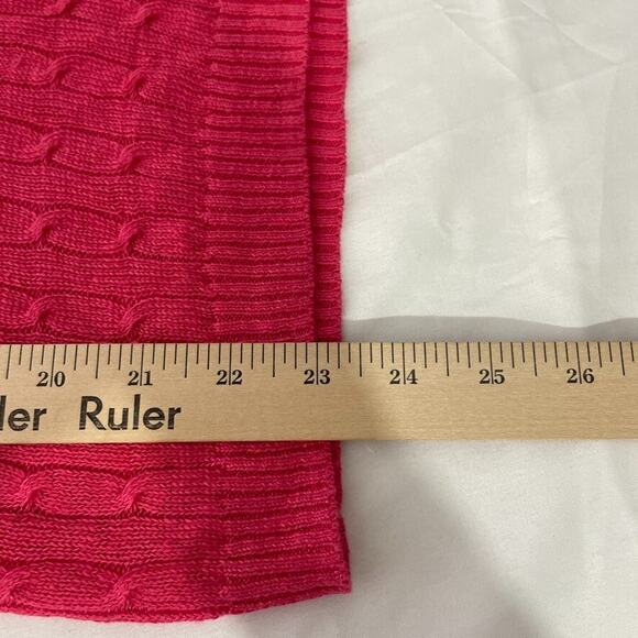 J Crew XS 100% Linen Sweater Pink V Neck Textured Cabelknit Classic NEW - Picture 5 of 5
